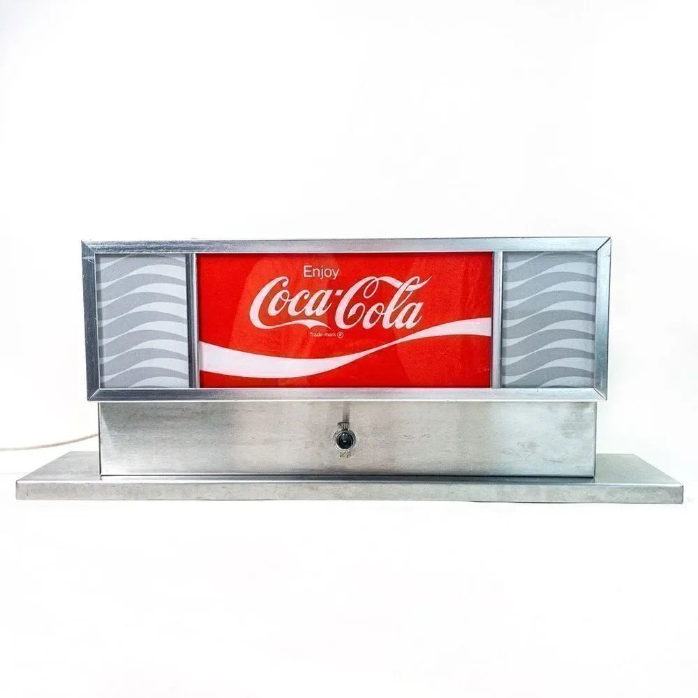 Vintage Enjoy Coca-Cola Fountain Topper/Counter Light Fixture, Works